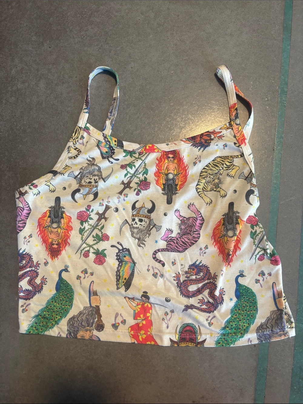 Rosecut clothing limited tattoo crop top